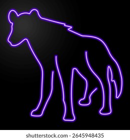 hyena neon sign, modern glowing banner design, colorful modern design trends on black background. Vector illustration.