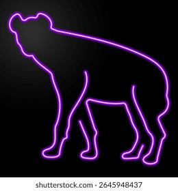 hyena neon sign, modern glowing banner design, colorful modern design trends on black background. Vector illustration.