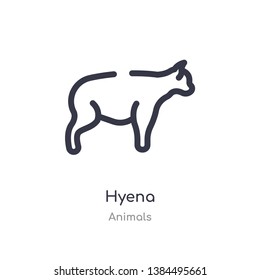 hyena outline icon. isolated line vector illustration from animals collection. editable thin stroke hyena icon on white background