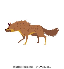 Hyena Predator Animal Cartoon Style Illustration