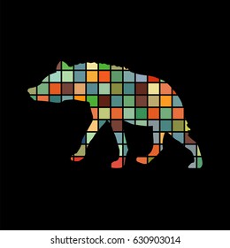 Hyena predator color silhouette animal
