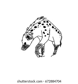 Hyena punk, hand drawn vector illustration.