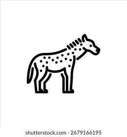 hyena side view outline icon. hyena black line illustration.