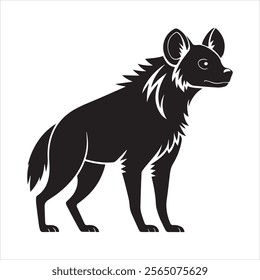 Hyena silhouette bold vector illustration eps 10 on a white background fully editable high-quality file.