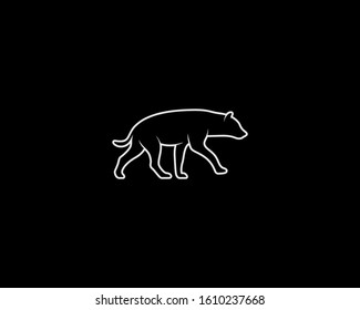 Hyena Silhouette on Black Background. Isolated Vector Animal Template for Logo Company, Icon, Symbol etc