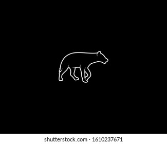 Hyena Silhouette on Black Background. Isolated Vector Animal Template for Logo Company, Icon, Symbol etc
