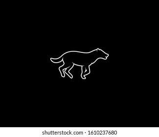 Hyena Silhouette on Black Background. Isolated Vector Animal Template for Logo Company, Icon, Symbol etc