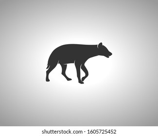 Hyena Silhouette on White Background. Isolated Vector Animal Template for Logo Company, Icon, Symbol etc