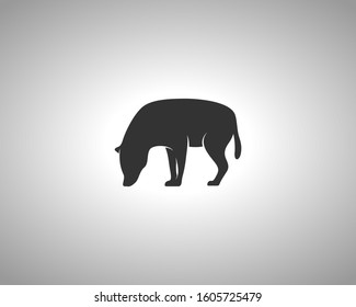 Hyena Silhouette on White Background. Isolated Vector Animal Template for Logo Company, Icon, Symbol etc