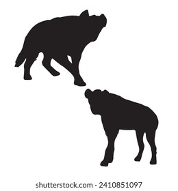 Hyena Silhouette Vector Illustration Art