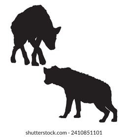 Hyena Silhouette Vector Illustration Art