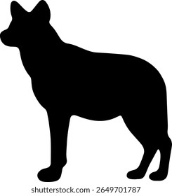 Hyena Silhouette Vetor de pé selvagem animal Clipart