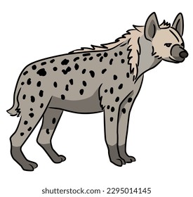 Hyena simple line drawing illustration