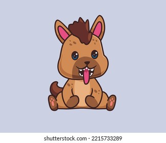 hyena sitting cartoon illustration style