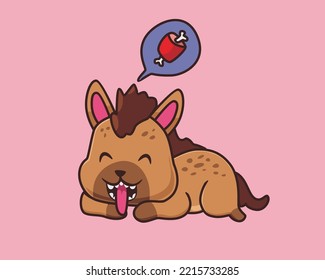 hyena sleep cartoon illustration style