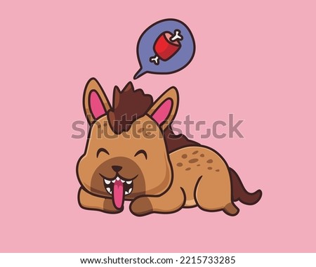 hyena sleep cartoon illustration style