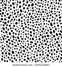 Patrón sin problemas de Hyena Spots. Huella de hiena, piel animal, tigre, patrón abstracto, tela de fondo de línea. Increíble ilustración vectorial dibujada a mano. Textura de arte en blanco y negro