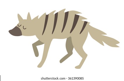 Hyena. Vector illustration, isolate on white  background