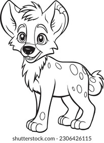 Hyena: vector line art cartoon style for coloring