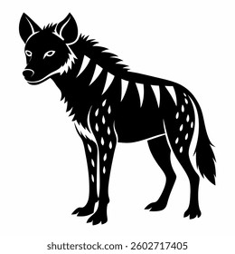 Hyena vector Silhouette on white background