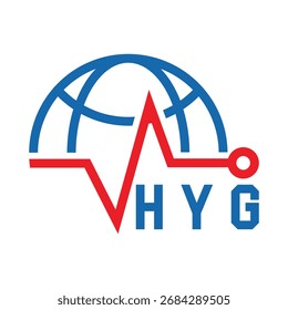 Diseño de letra HYG. Diseño de logotipo de tecnología de letras HYG. Diseño de logo HYG Monogram para un emprendedor y negocio.