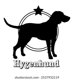 Hygenhund perro silueta, perro, razas de perro, logotipo, Vector, silueta, diseño de logotipo, animal, ilustración, icono, signo, diseño, negro, símbolo, mascota