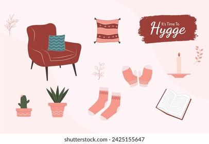 Hygge Collection Illustration Vector Set