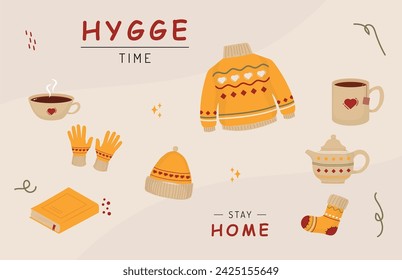 Hygge Collection Illustration Vector Set