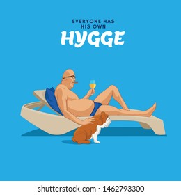 Hygge Concept. Man drinking Beer