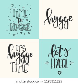 Hygge Hand drawn typography poster. Conceptual handwritten phrase Home and Family T shirt hand lettered calligraphic design. Inspirational vector