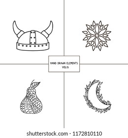 Hygge logos set. EPS 10 