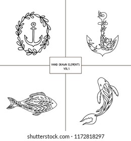 Hygge logos set. EPS 10 