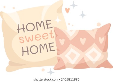 Hygge Pillows Composition Vector Illustration