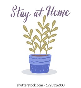 Hygge Scandinavian Potted Urban Plants Hand Drawn Collection. Home Jungle Cactus Flowers Doodle Vector Illustration.
