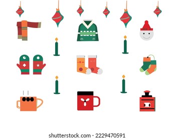 Hygge set for winter season collection vector symbol