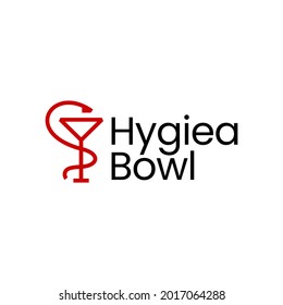 hygiea bowl pharmacy medicine medical logo vector icon illustration