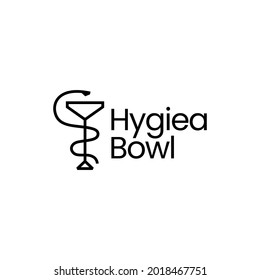 hygiea bowl pharmacy medicine medical logo vector icon illustration