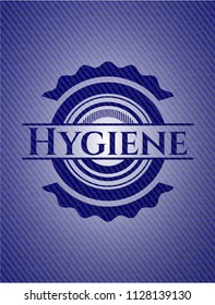 Hygiene badge with jean texture