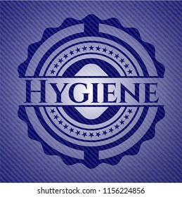 Hygiene badge with jean texture