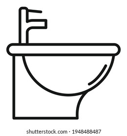 Hygiene bidet icon. Outline Hygiene bidet vector icon for web design isolated on white background