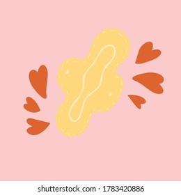 Hygiene- und Pflegeartikel während der Menstruation. Keine Objekte. Vektorgrafik