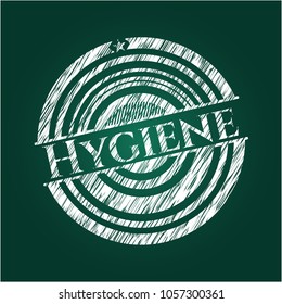 Hygiene chalkboard emblem written on a blackboard