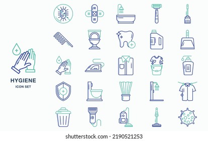 Conjunto de iconos de higiene y limpieza