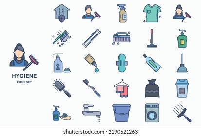 Conjunto de iconos de higiene y limpieza
