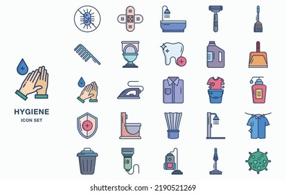 Conjunto de iconos de higiene y limpieza