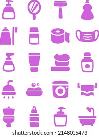 Hygiene and cleaning supplies, illustration, vector on a white background.