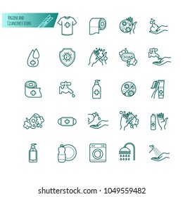 Hygiene And Cleanliness Vector Thin Line Icons For Your Design