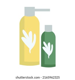 Higiene cosmética objeto vector de color semiplano. Elemento de tamaño completo sobre blanco. Productos para el cuidado de la piel. Jabón líquido y champú simple ilustración de estilo de dibujos animados para diseño gráfico web y animación