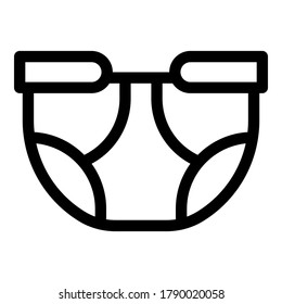 Hygiene diaper icon. Outline hygiene diaper vector icon for web design isolated on white background