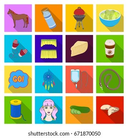 hygiene, diet, business and other web icon in flat style.stones, yoga, rest icons in set collection.